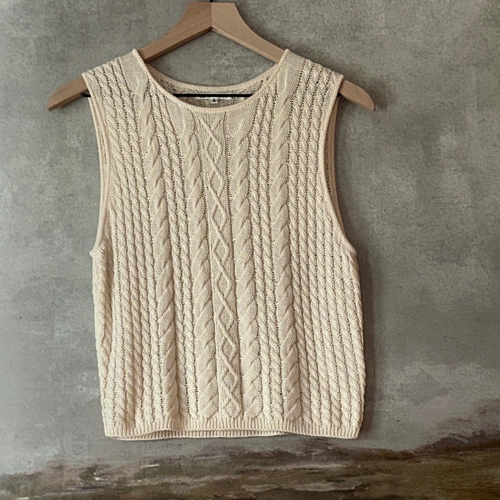 Reformation Cream Cable Knit Top